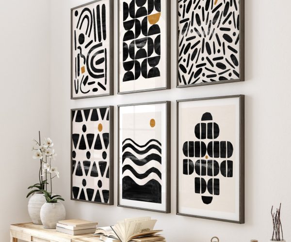 Black & White Abstract Art Print - Grafico Walls Australia