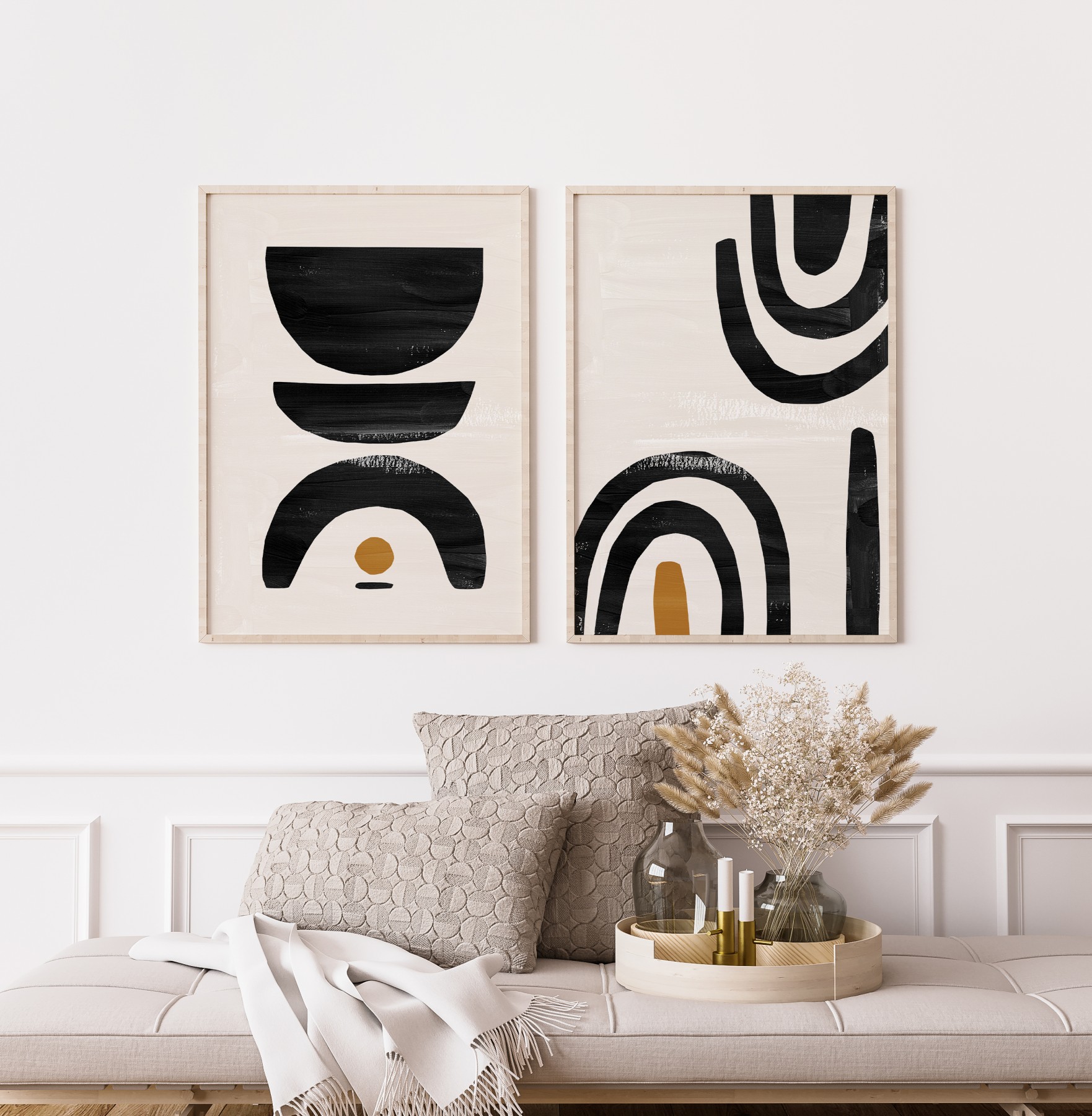 Black & White Abstract Art Print - Grafico Walls Australia