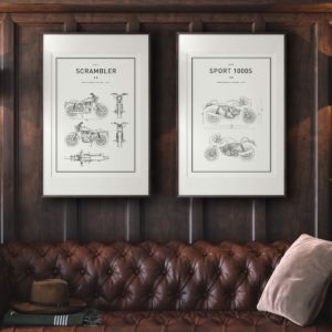 Motorbike Blueprints PRINT Series | Grafico Melbourne