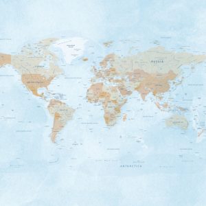 Detailed World Map Self Adhesive Wallpaper - Grafico Australia