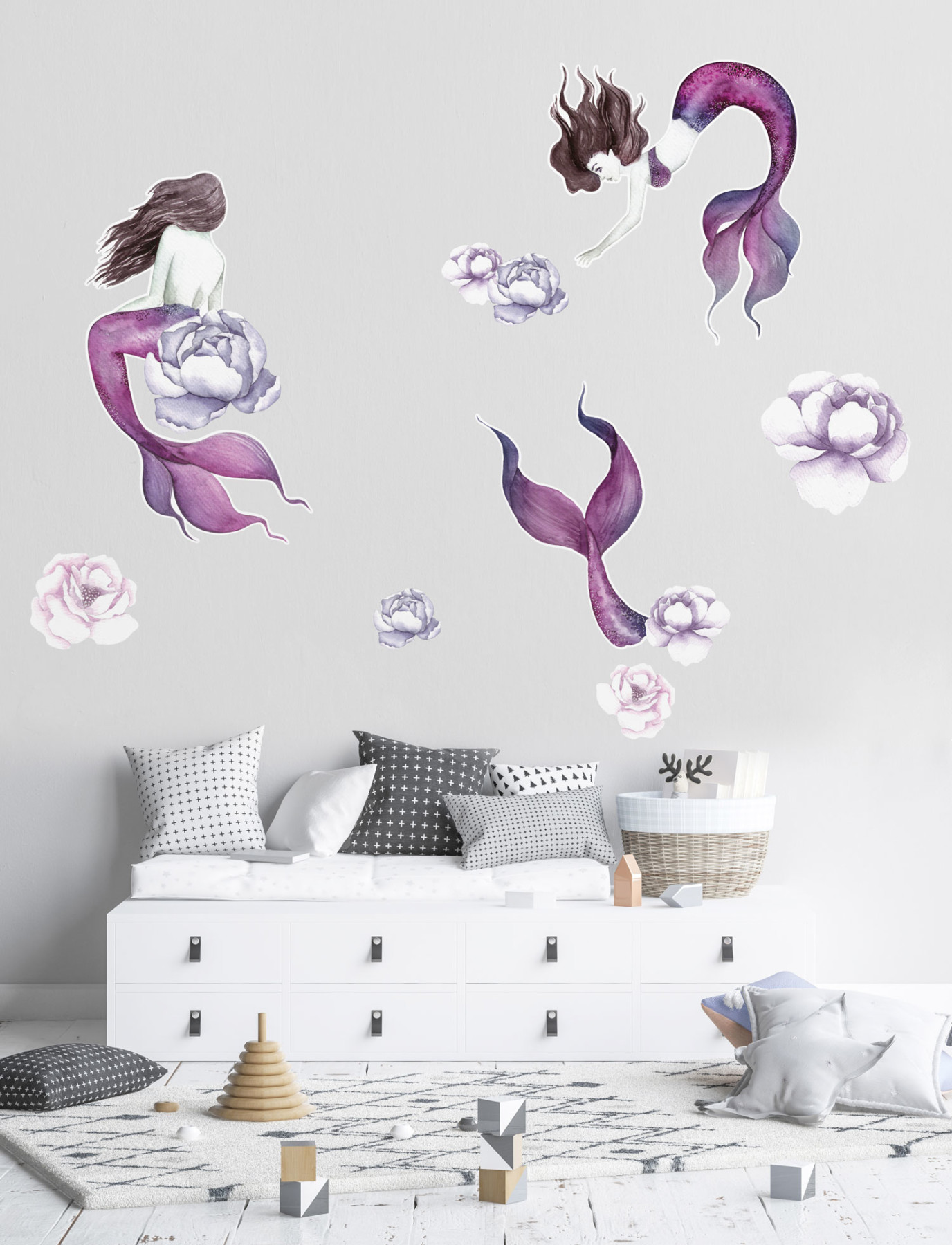 Mermaids - Pink | Kids Wall Decals
