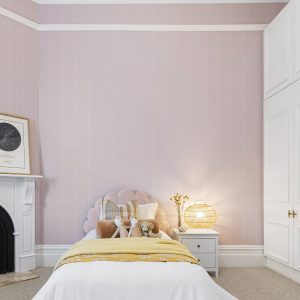 Linen Pinstripe - Dusty Pink | WALLPAPER | Grafico Melbourne