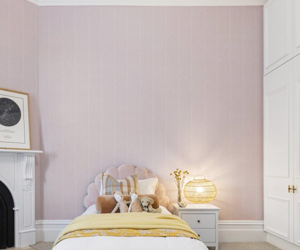 Linen Pinstripe - Dusty Pink | WALLPAPER | Grafico Melbourne