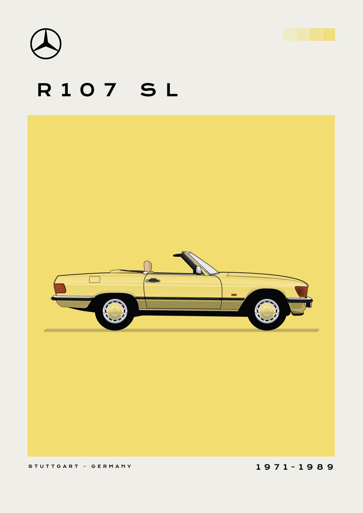 Mercedes – R107 SL - Sun Yellow