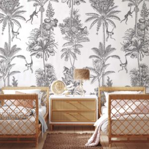 Monkey Business - Charcoal Wallpaper | Grafico Melbourne