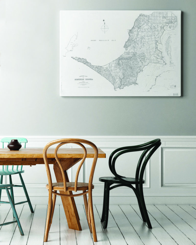 MORNINGTON PENINSULA VINTAGE MAP | STRETCHED CANVAS/PRINTED PANEL