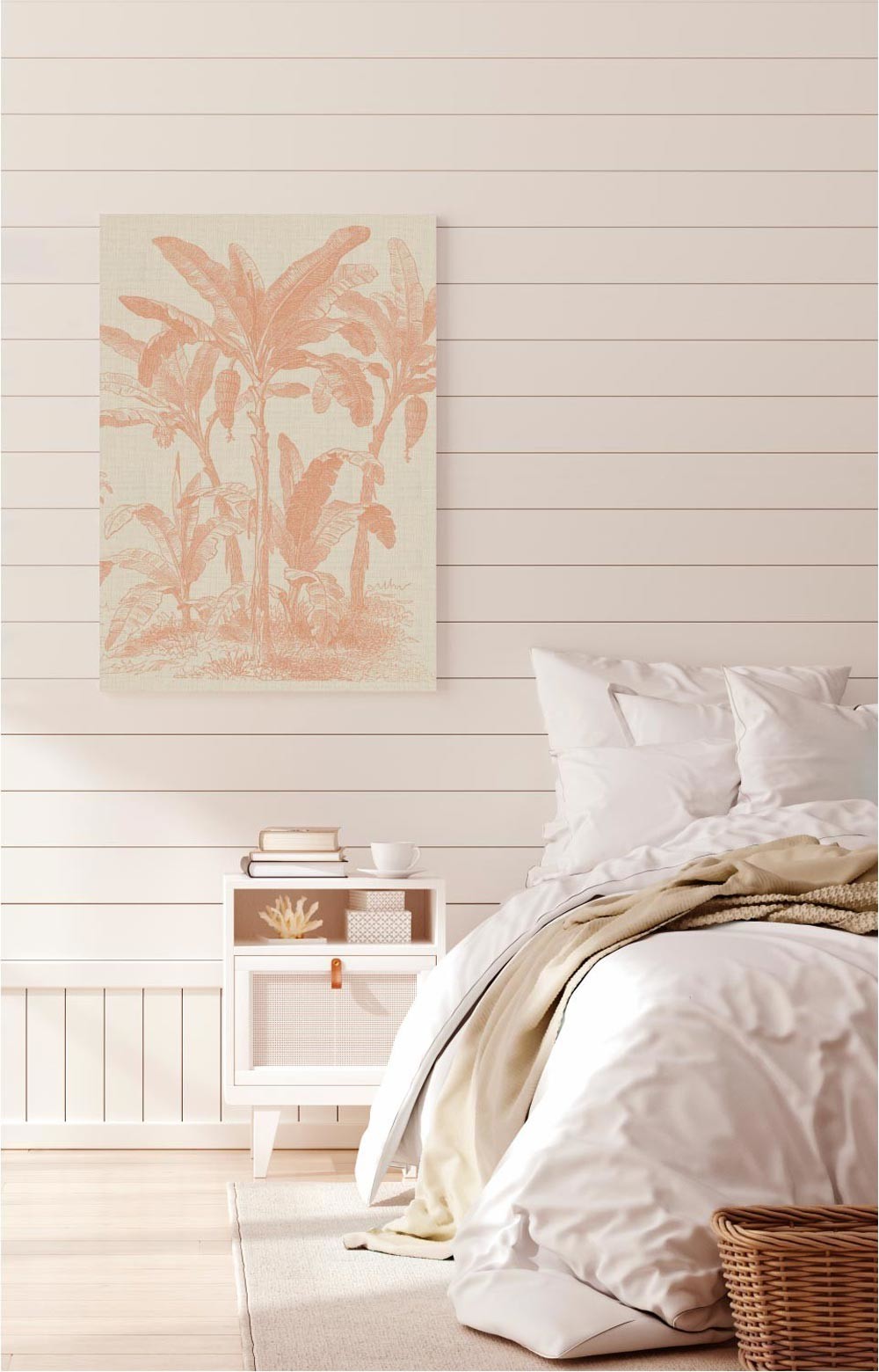 Coastal Palm Linen - Type 3 | STRETCHED CANVAS | PRINTED PANEL