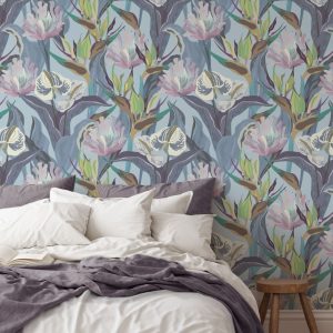 Paradise Floral - Blue | WALLPAPER - Grafico Australia