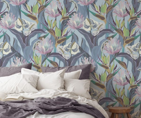 Paradise Floral - Blue | WALLPAPER - Grafico Australia