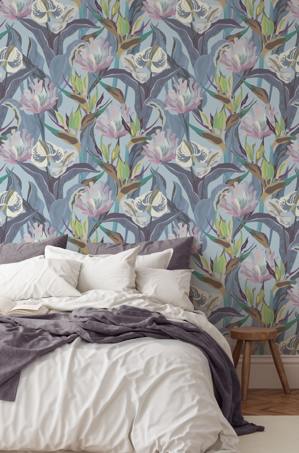 Paradise Floral - Blue | WALLPAPER - Grafico Australia