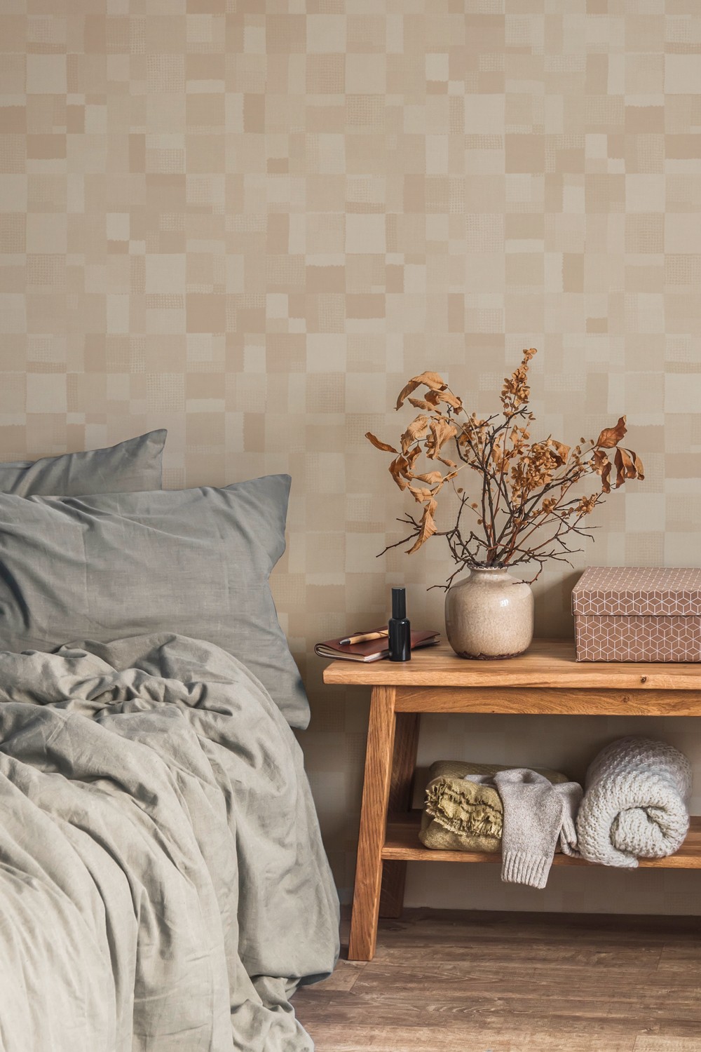 Parquet Watercolour - Beige | WALLPAPER