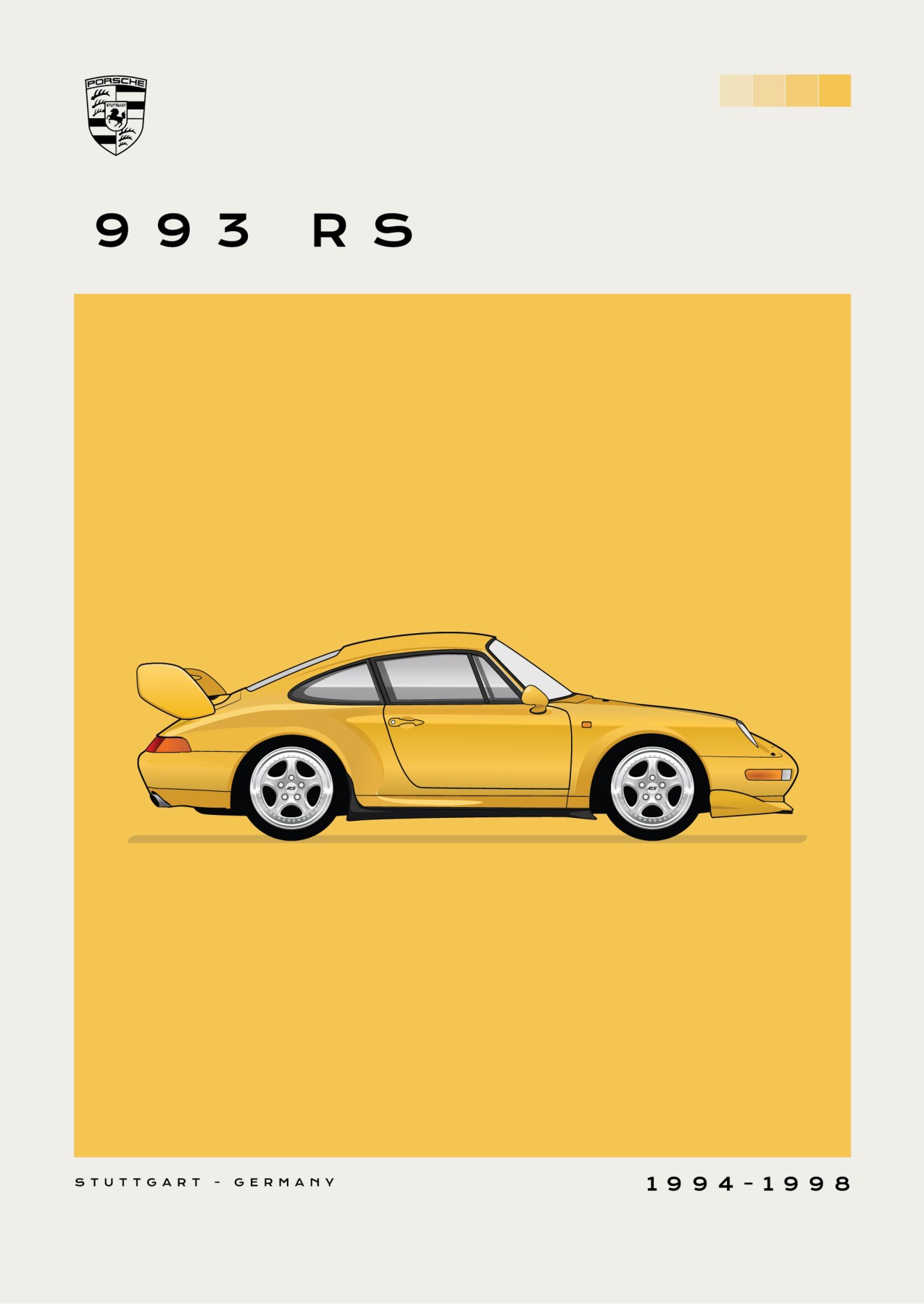Porche – 993 RS - Yellow
