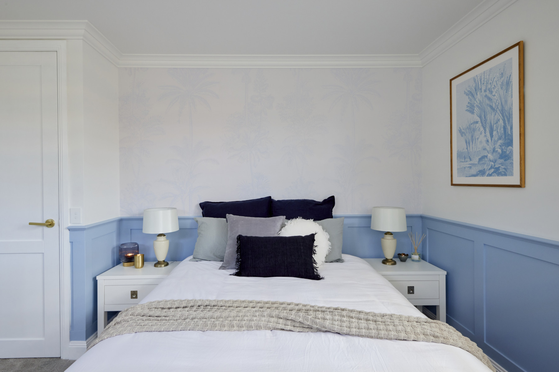 Tropical Hamptons - Powder Blue Wallpaper | Grafico Melbourne