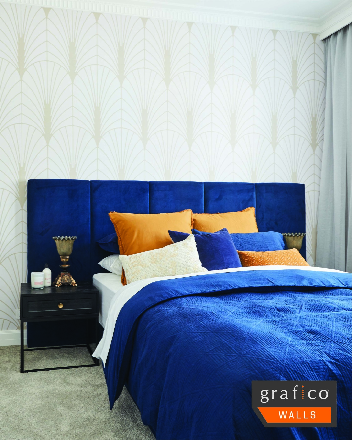 Deco Fantail - Gold Wallpaper | Grafico Melbourne