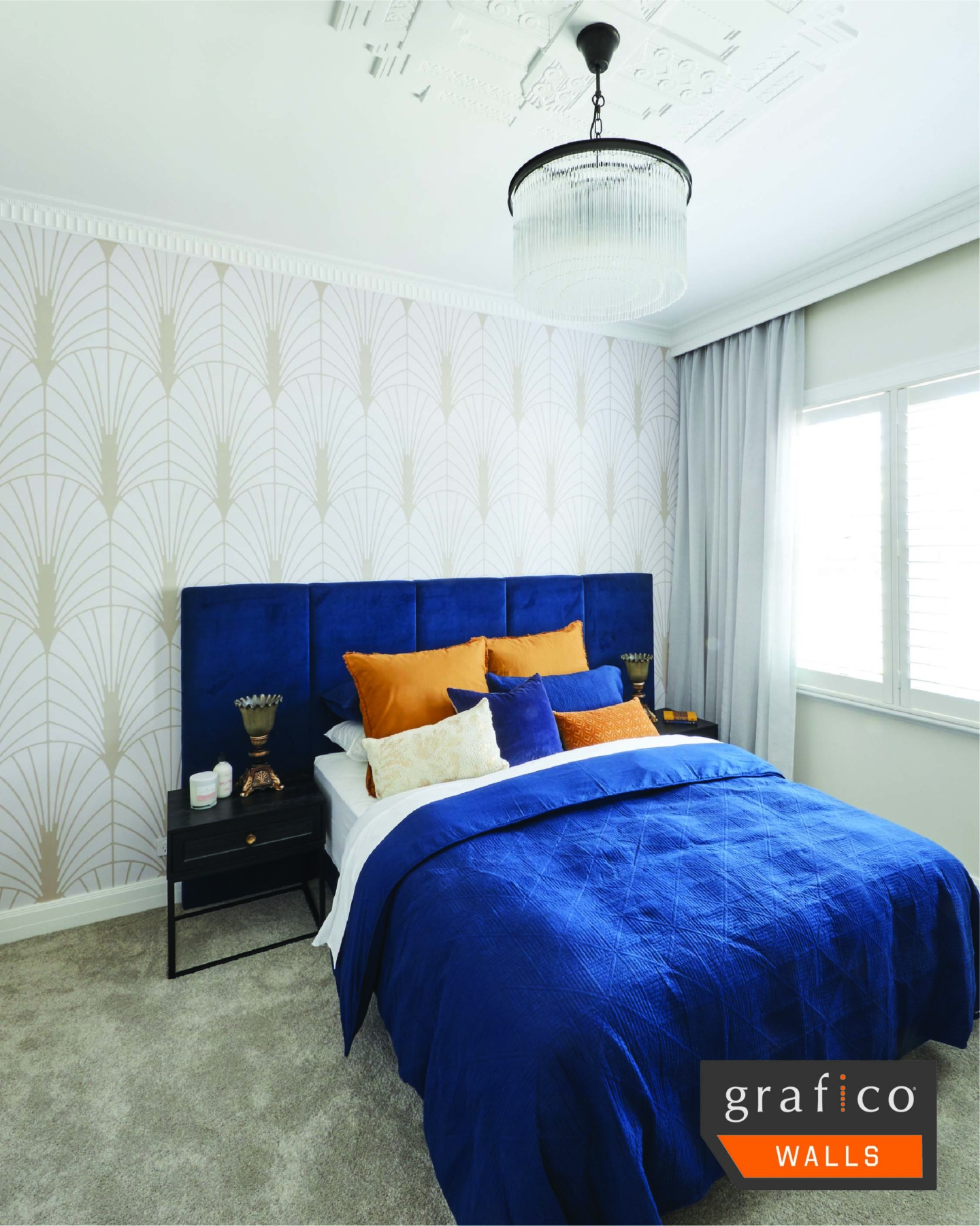 Deco Fantail - Gold Wallpaper | Grafico Melbourne