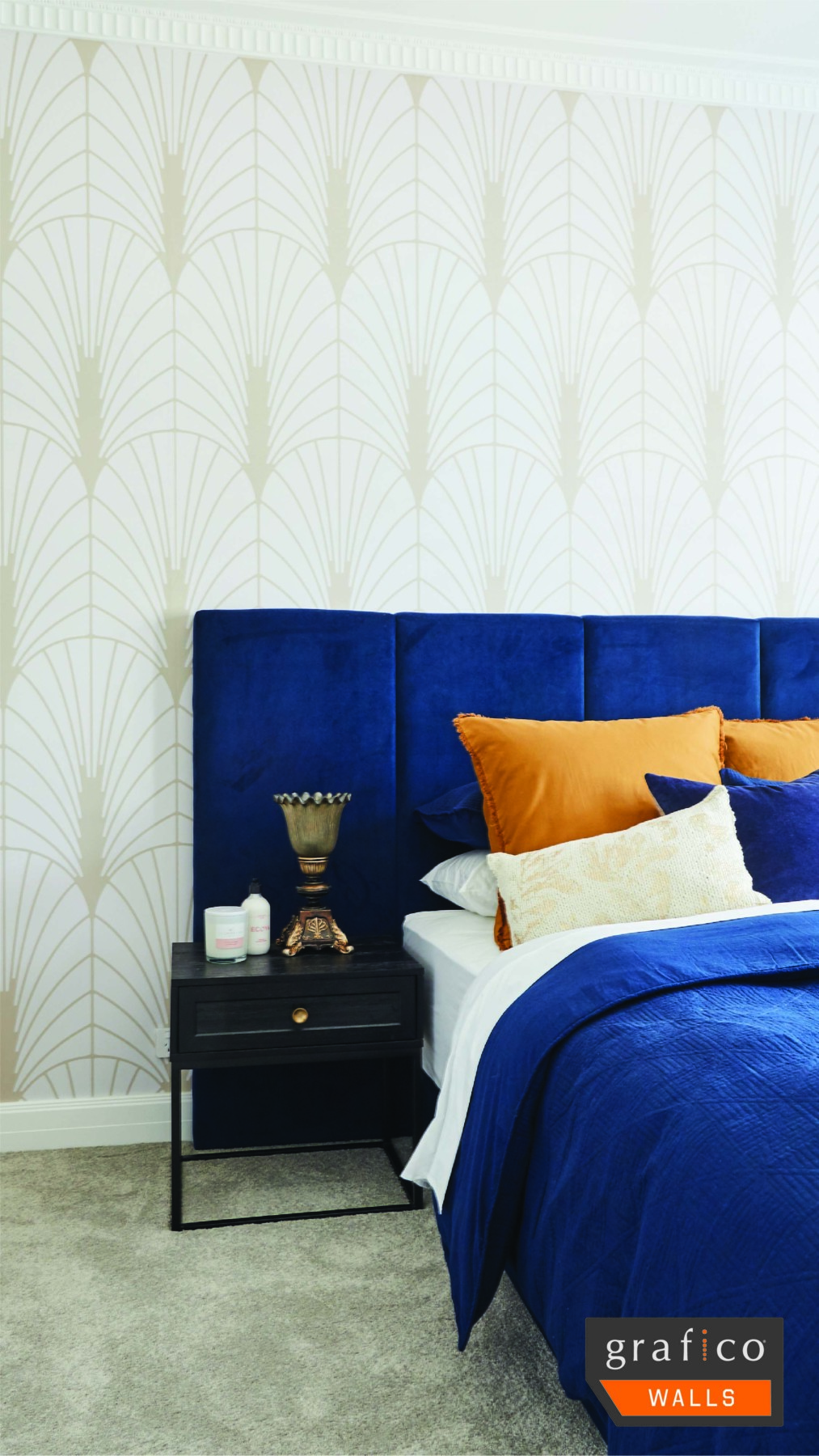 Deco Fantail - Gold Wallpaper | Grafico Melbourne