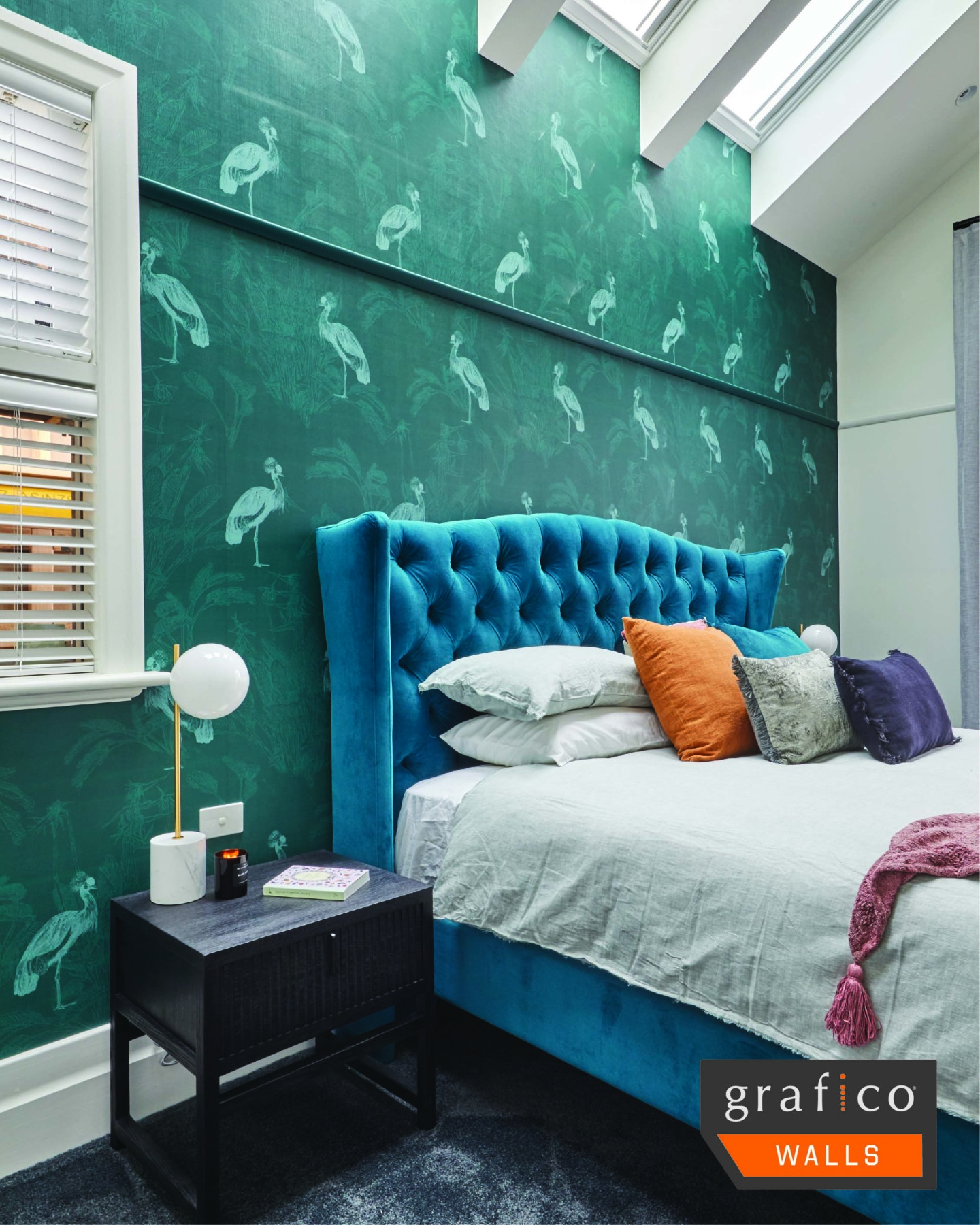 Emerald Crane Wallpaper | Grafico Melbourne