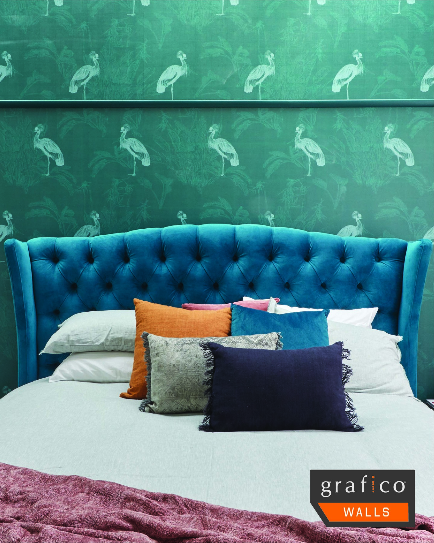 Emerald Crane Wallpaper | Grafico Melbourne