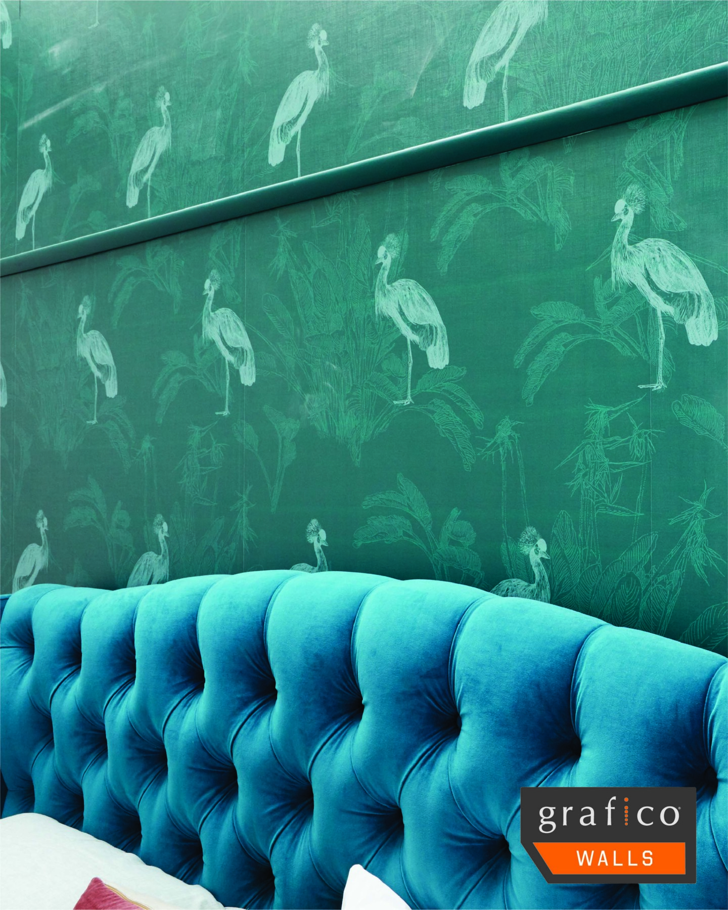 Emerald Crane Wallpaper | Grafico Melbourne