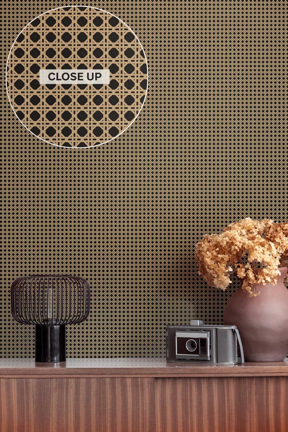 Rattan - Black | WALLPAPER