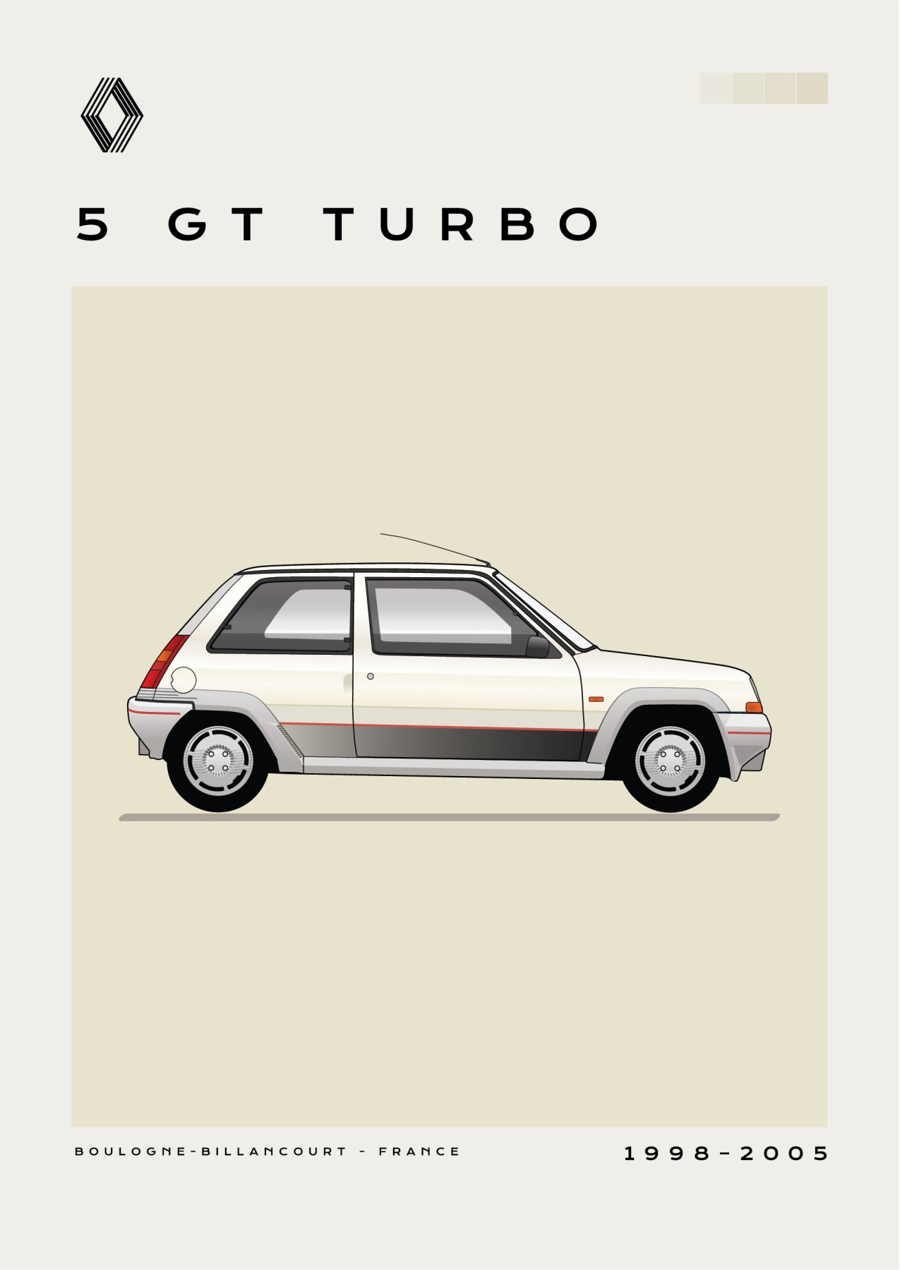 Renault - 5 GT Turbo - Creme
