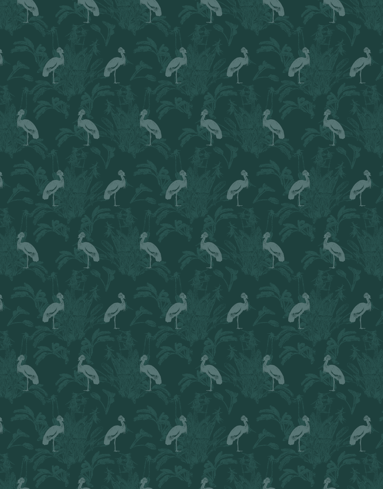 Emerald Crane Wallpaper | Grafico Melbourne