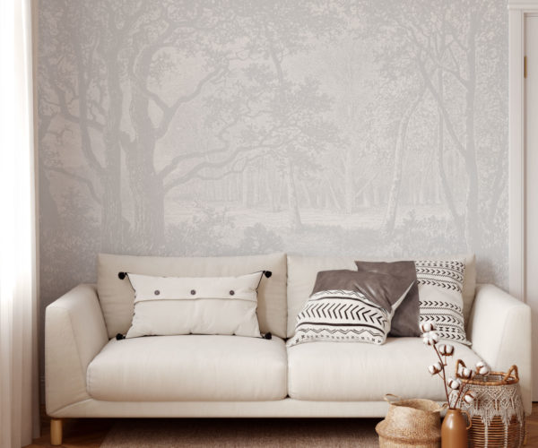 Serene Forest - Light Grey Wallpaper | Grafico Melbourne