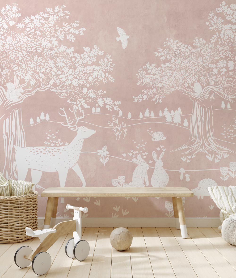 Sleepy Forest - Blush | WALLPAPER