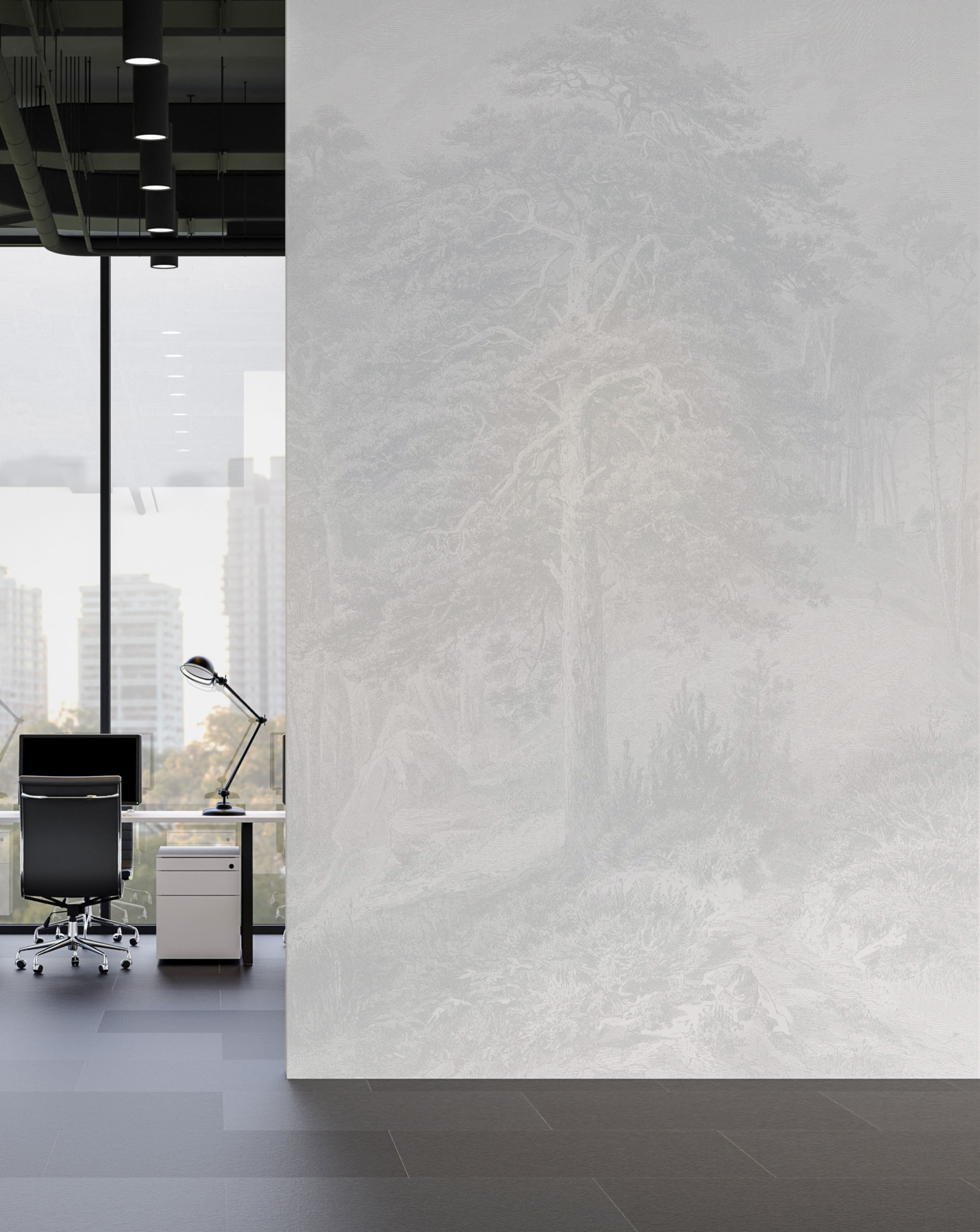 Soaring Pine - Light Grey Wallpaper | Grafico Melbourne