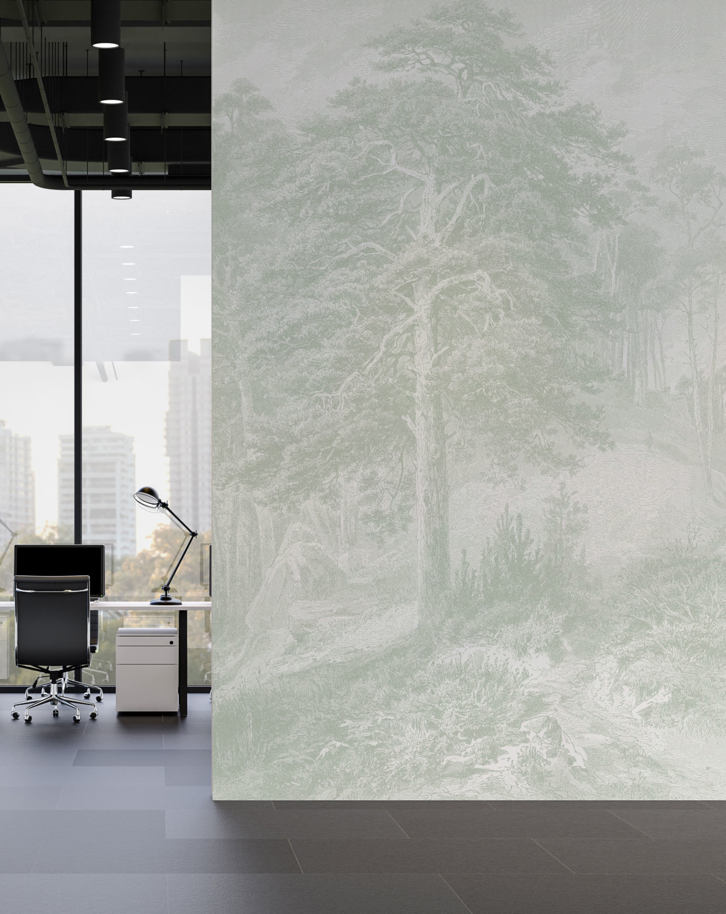 Soaring Pine - Sage Green Wallpaper | Grafico Melbourne