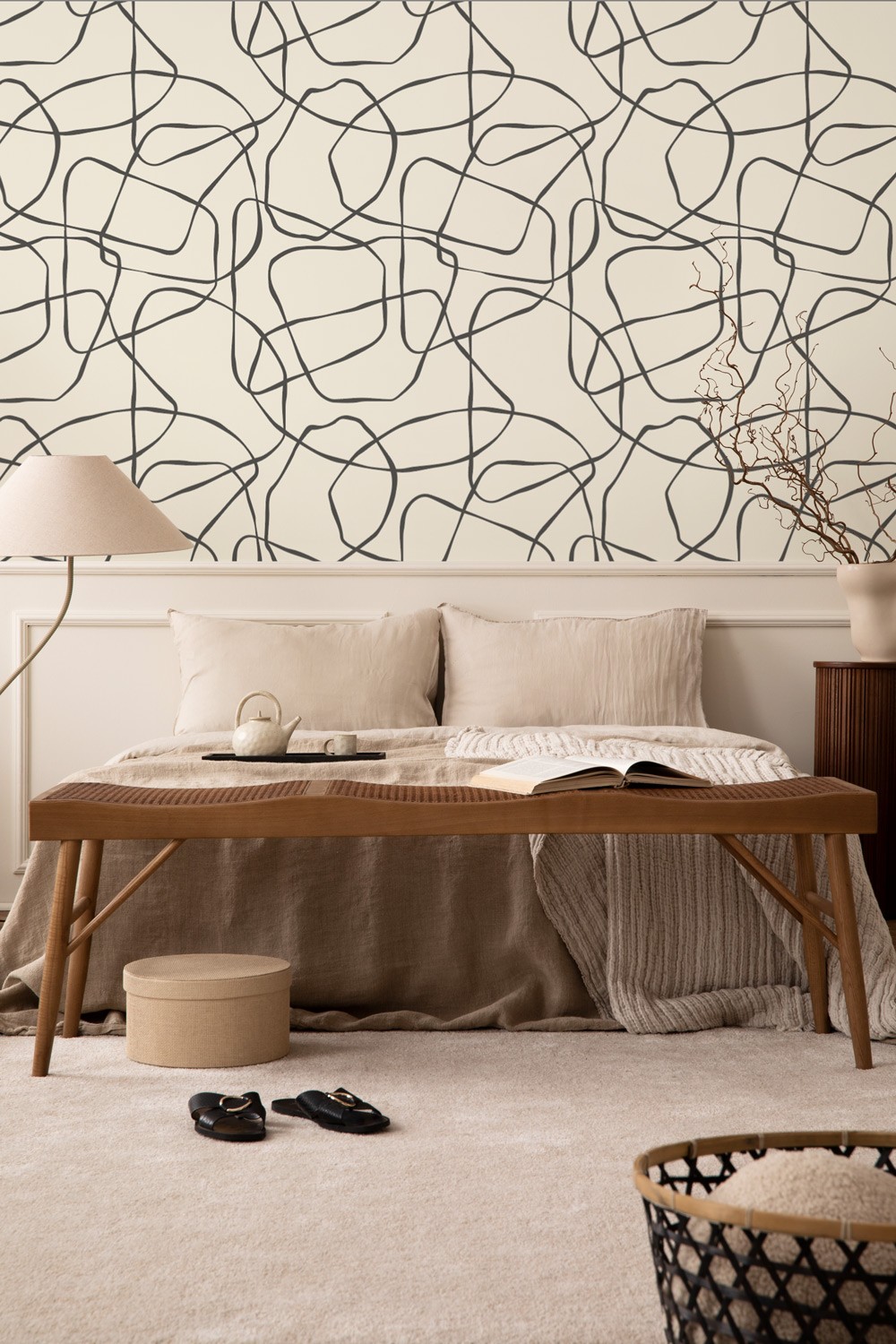 Squiggle - Charcoal  | WALLPAPER