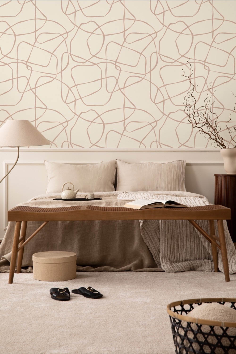 Squiggle - Terracotta | WALLPAPER