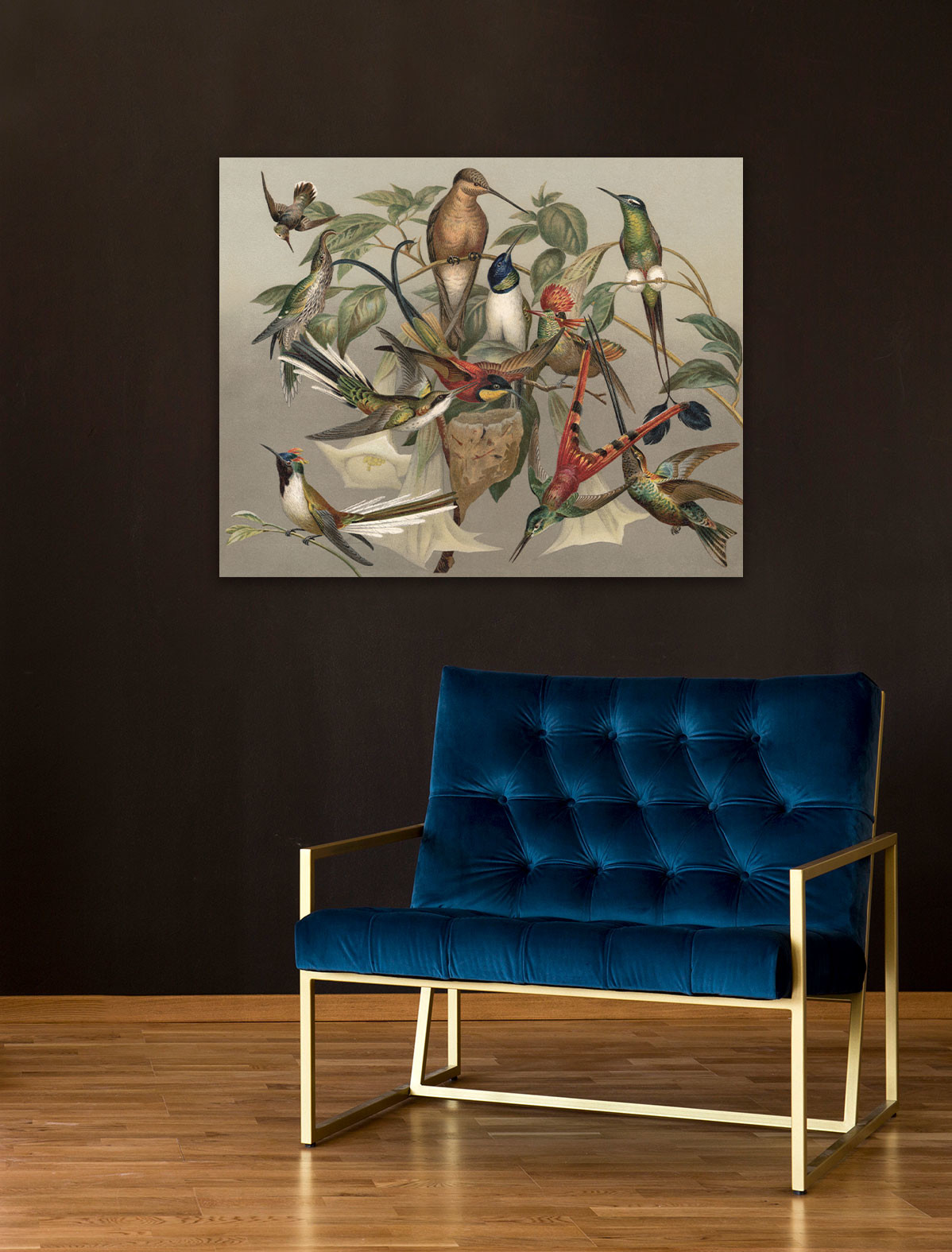 The Birds Flock Lithograph | STRETCHED CANVAS