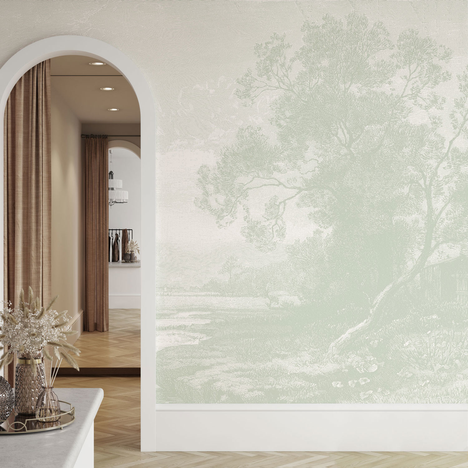 Boutique Eliza Sage Green Wallpaper | very.co.uk