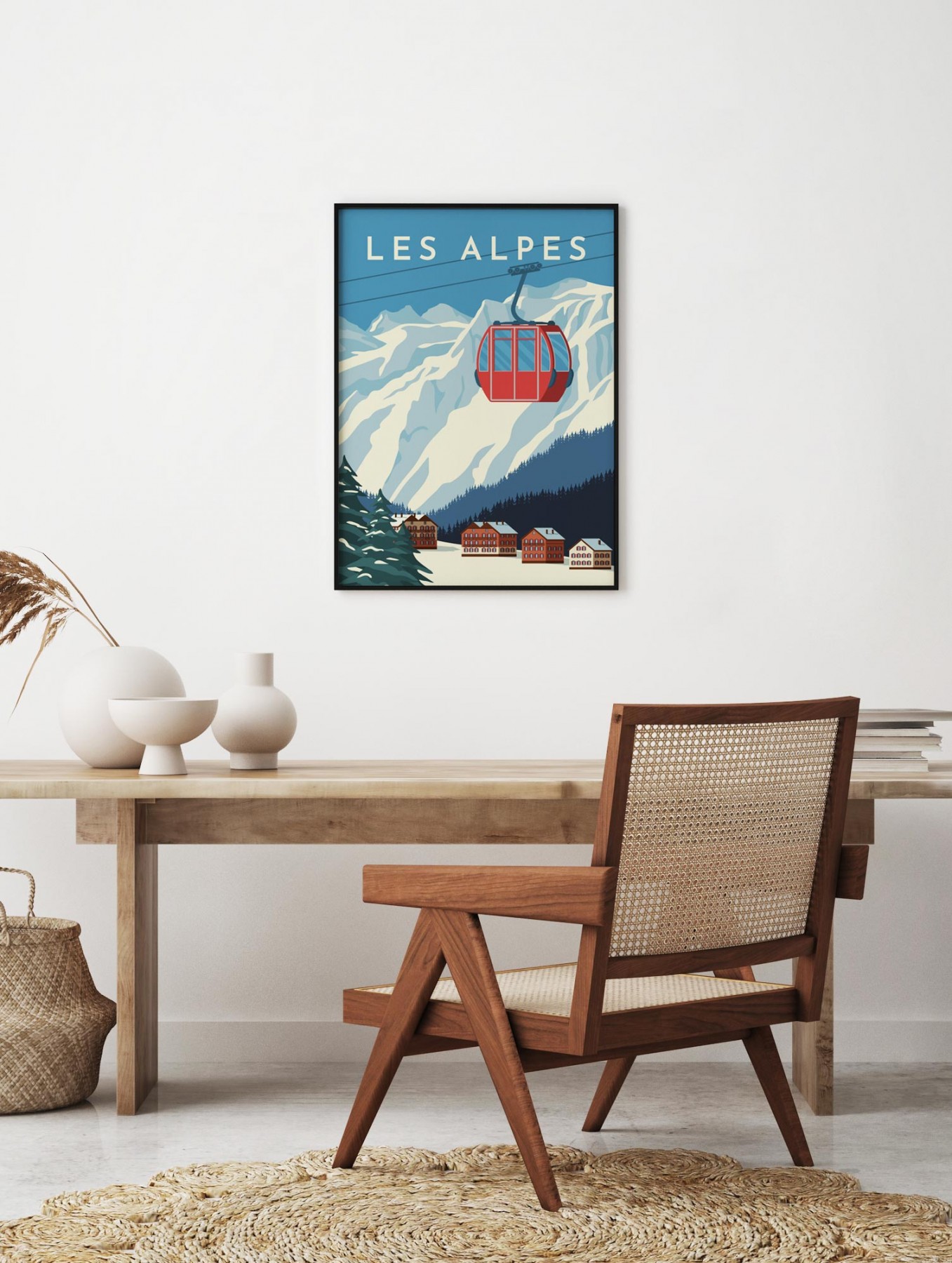 Travel Poster - Les Alpes | PRINT | STRETCHED CANVAS