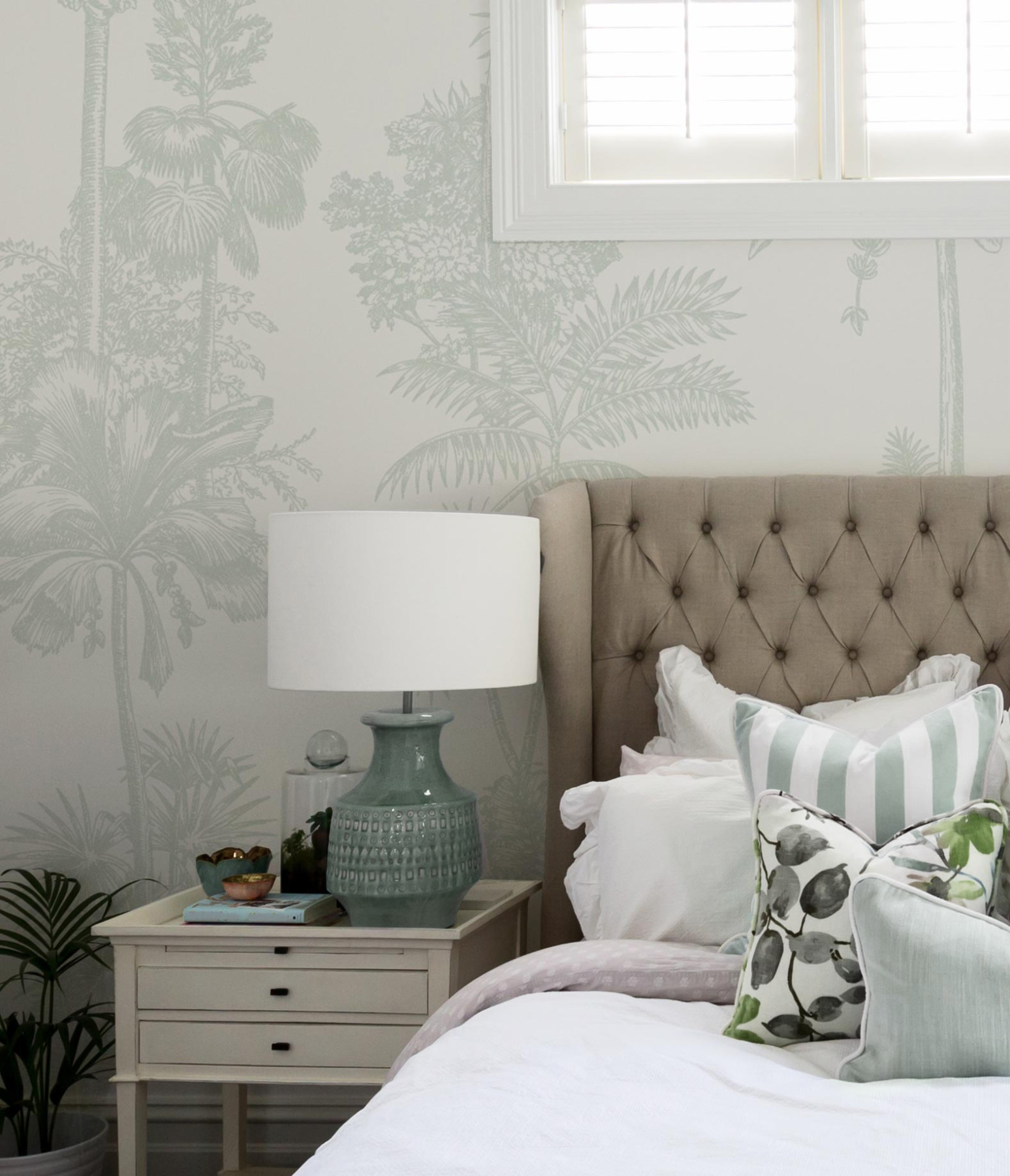 Tropical Hamptons - Sage Green Wallpaper | Grafico Melbourne