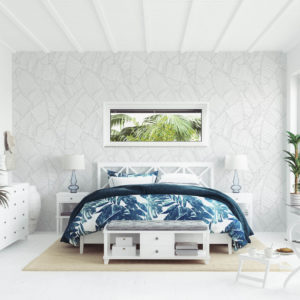 Tropical Leaf Outline - Grey Wallpaper | Grafico Melbourne