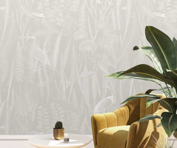 Tropical Reeds - Warm Grey Inverted Wallpaper | Grafico Melbourne