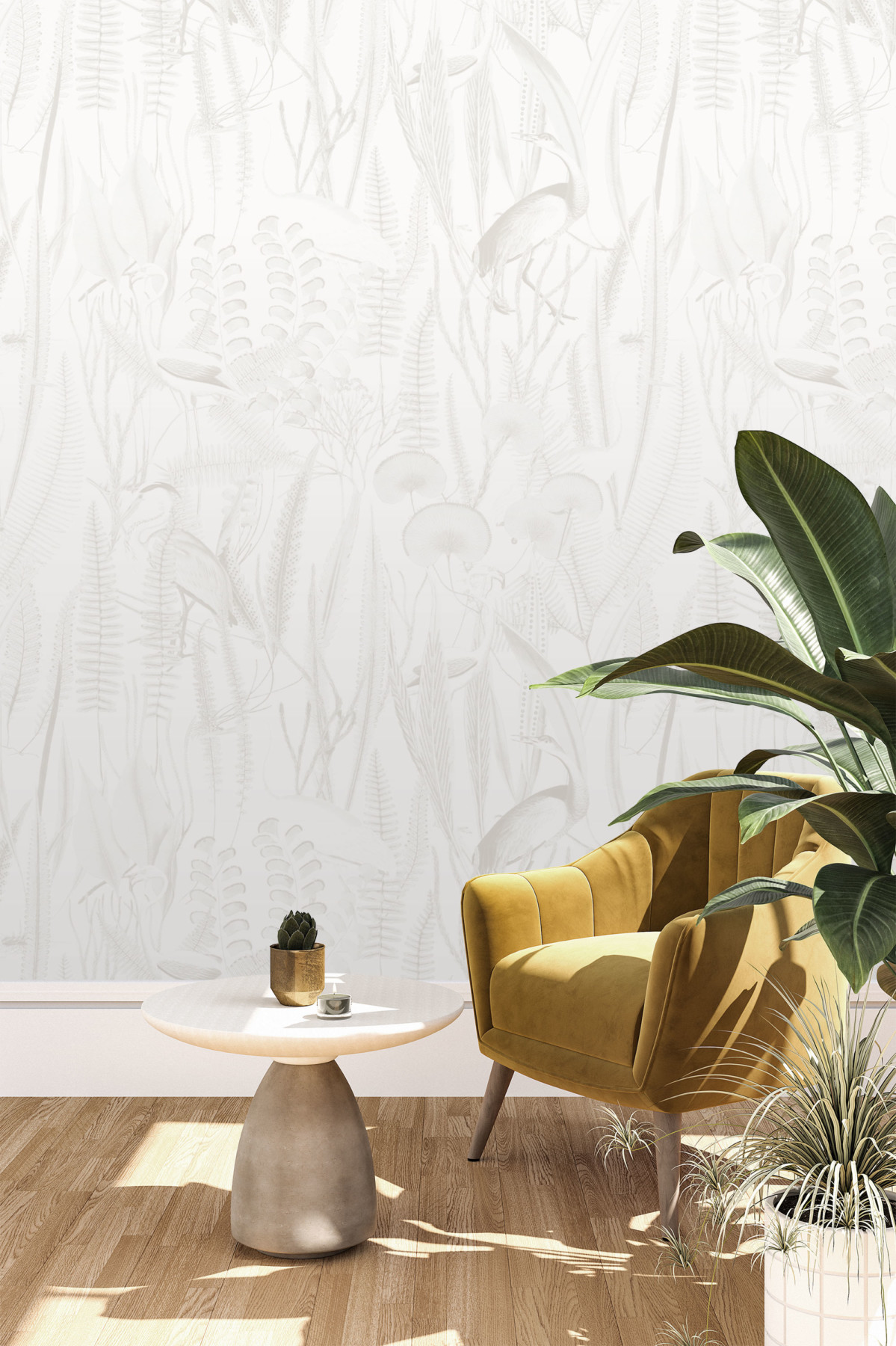Tropical Reeds - Warm Grey Wallpaper | Grafico Melbourne
