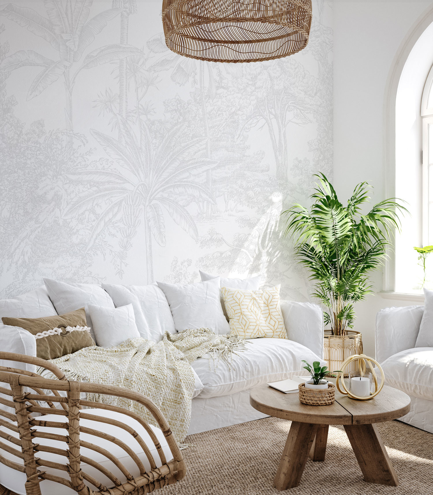 Tropicale - Light Grey Wallpaper | Grafico Melbourne