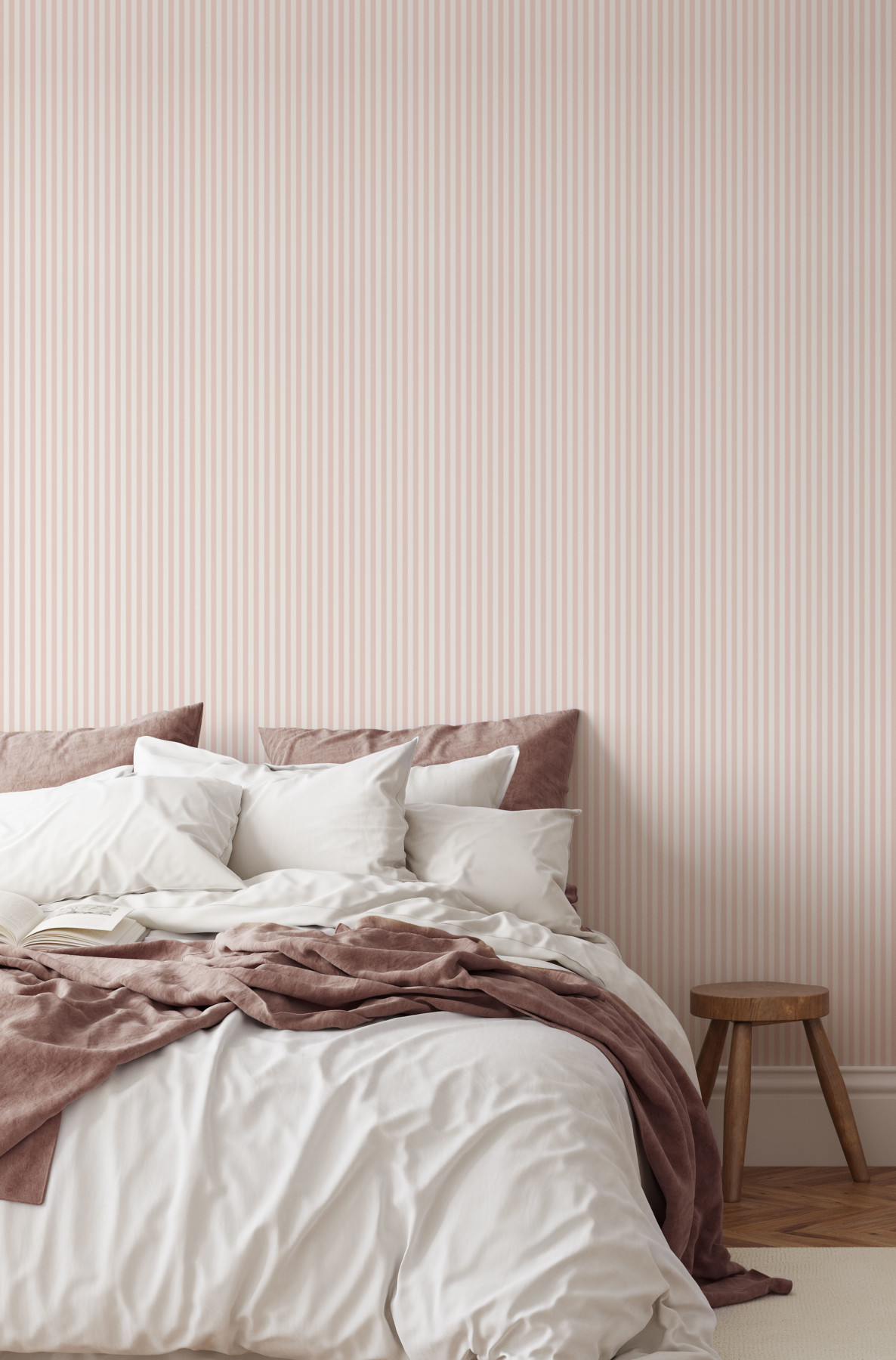 Vertical Stripe 10mm - Blush | WALLPAPER