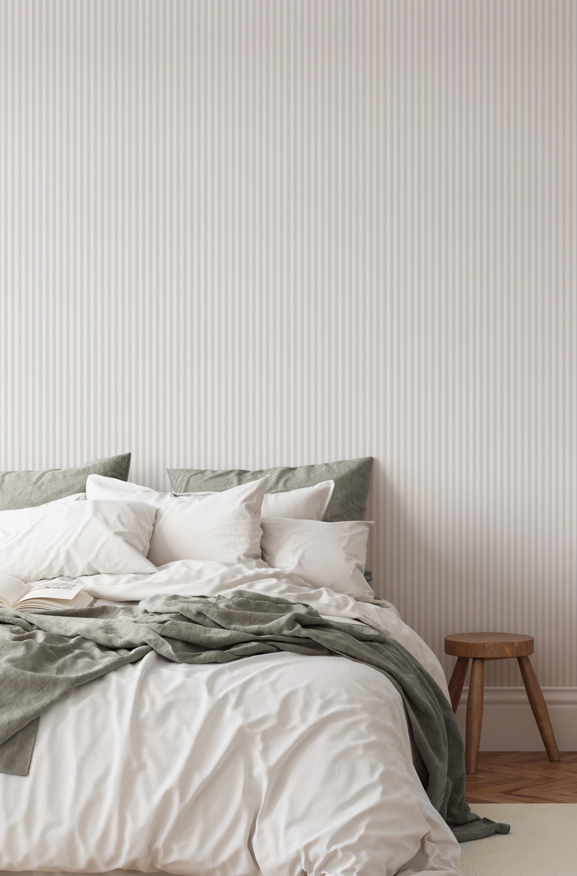 Vertical Stripe 10mm - Light Grey | WALLPAPER