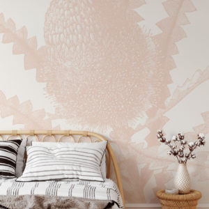 Etched Banksia - Blush Wallpaper | Grafico Melbourne