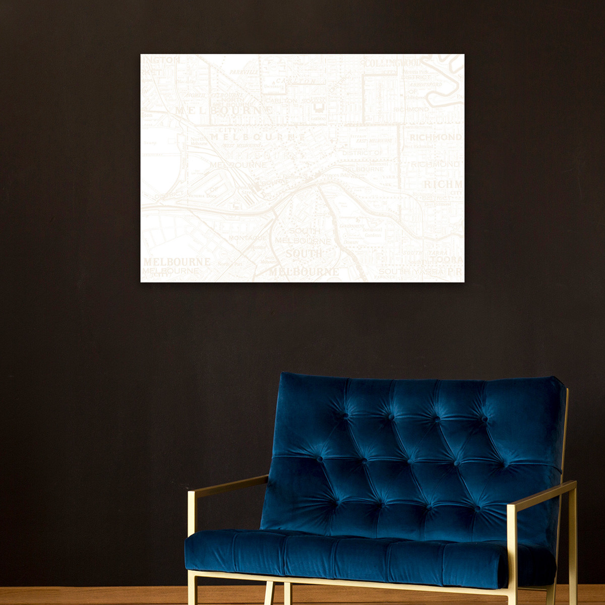VintageMelbourneMap_Gold_Canvas_Mockup