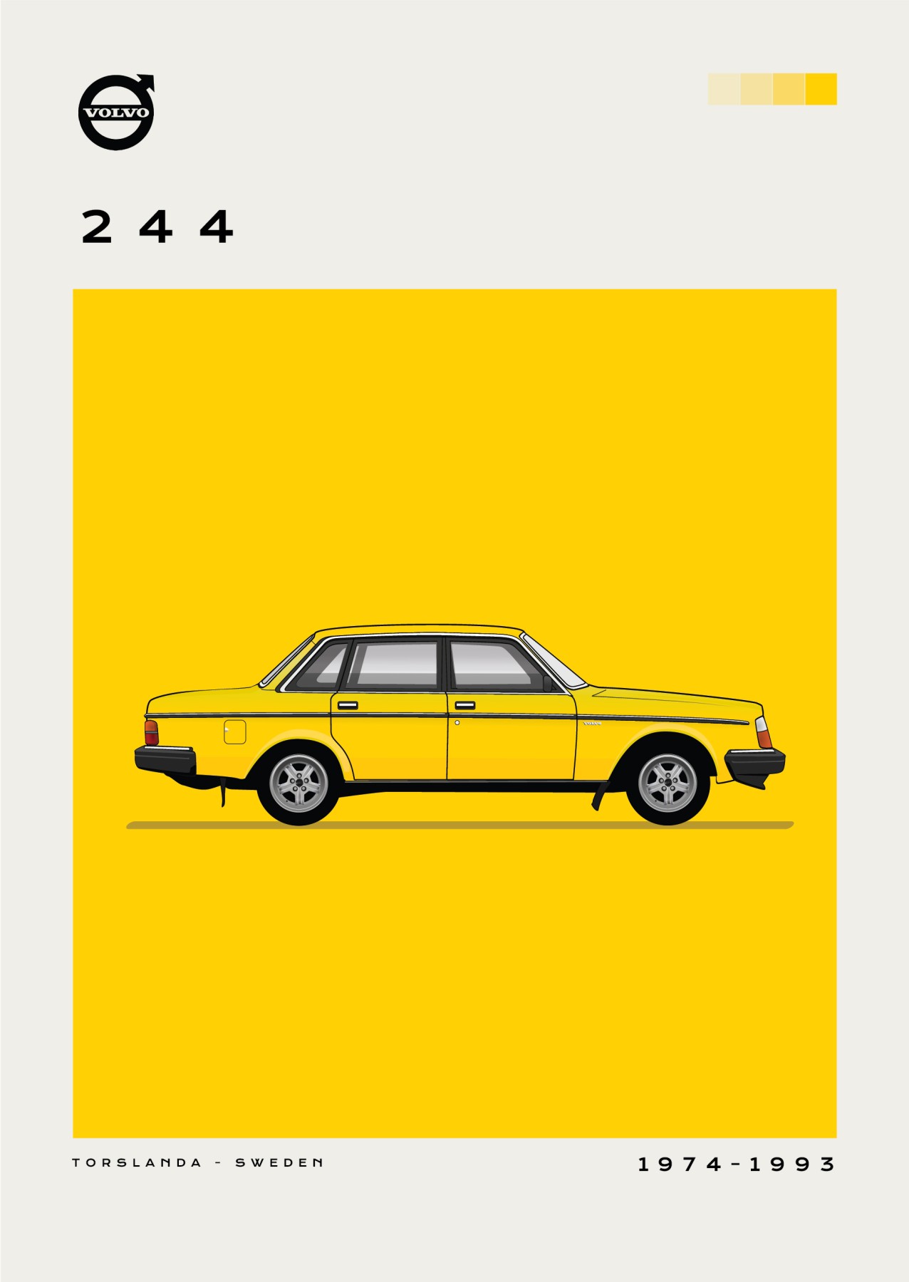 Volvo - 244 - Yellow