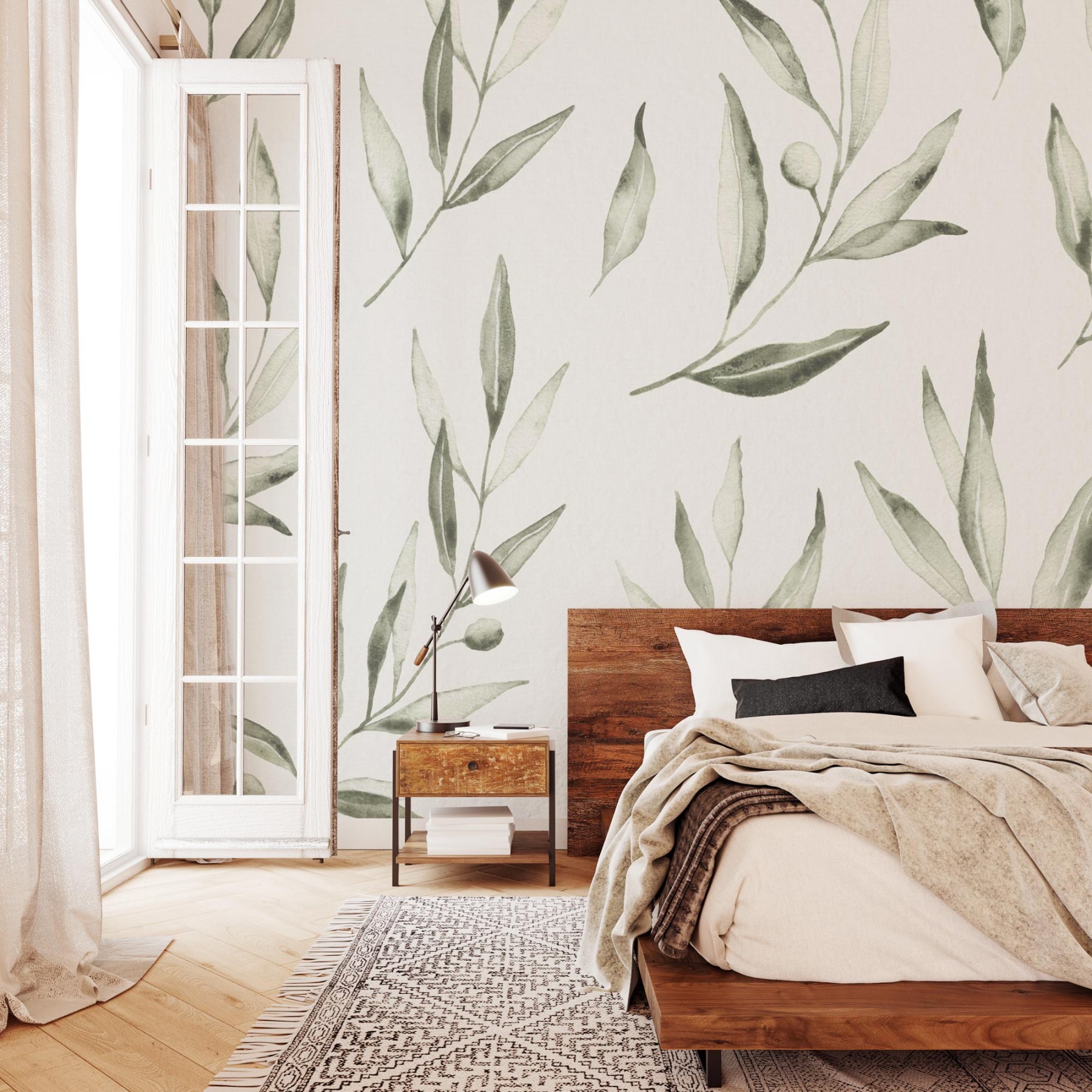 Whimsical Olive Leaf | WALLPAPER