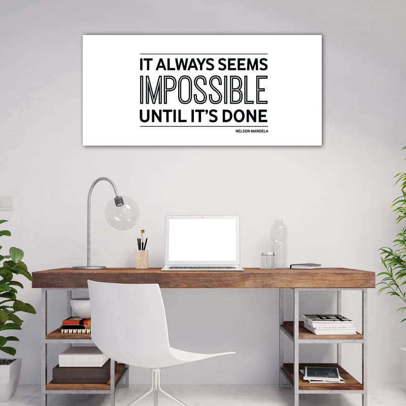 Nelson Mandela Quote - White Background | STRETCHED CANVAS