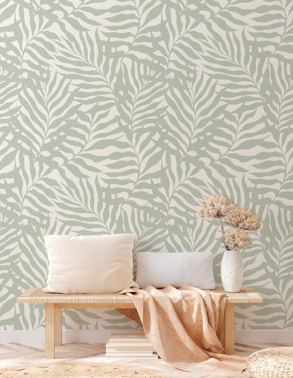 Wandering Palms - Sage Green | WALLPAPER