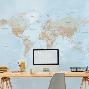 Detailed World Map Self Adhesive Wallpaper - Grafico Australia