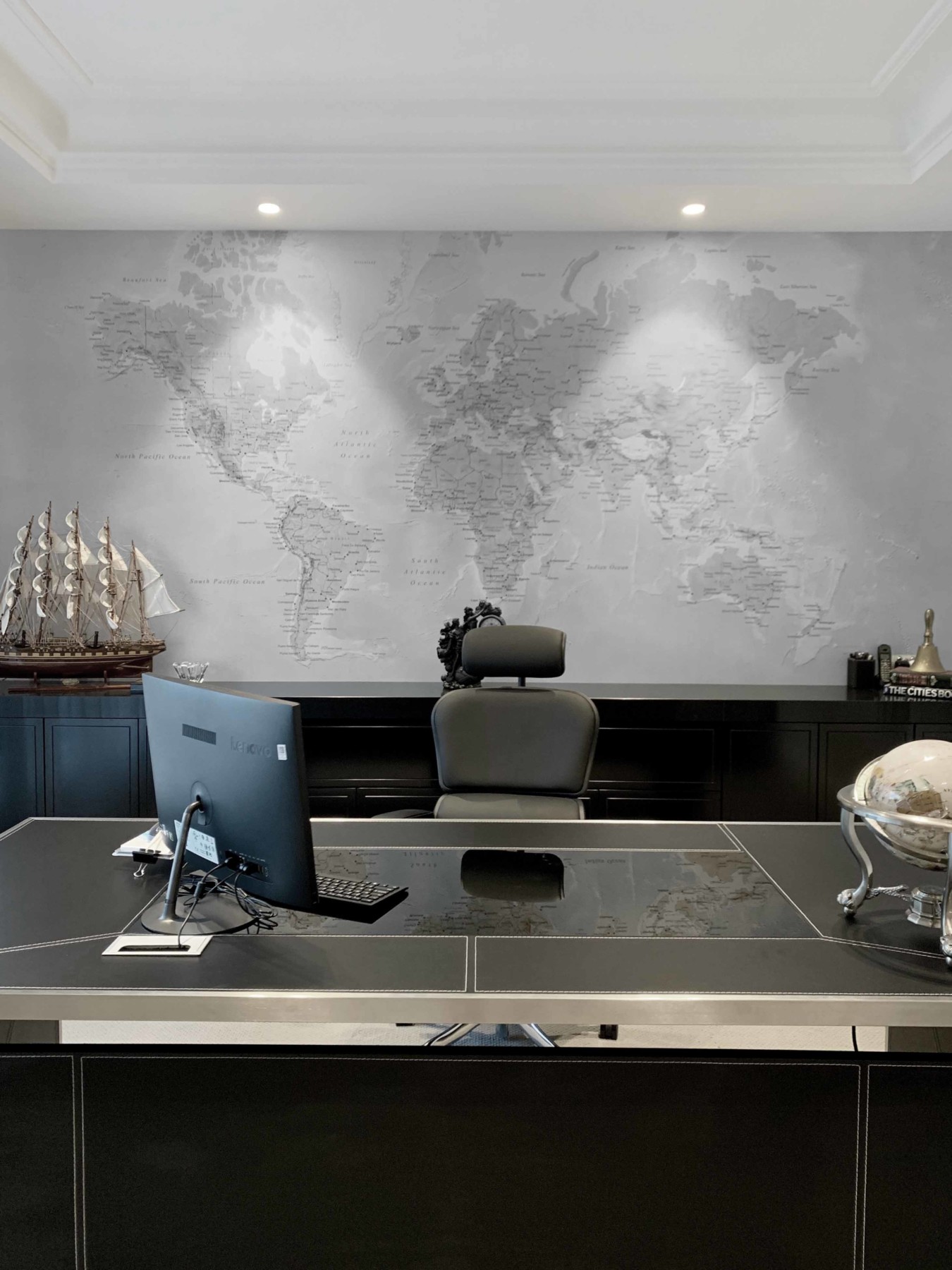 Detailed World Map - Black & White Wallpaper | Grafico Melbourne